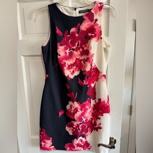 Ralph Lauren Navy and Pink Floral Mini Dress